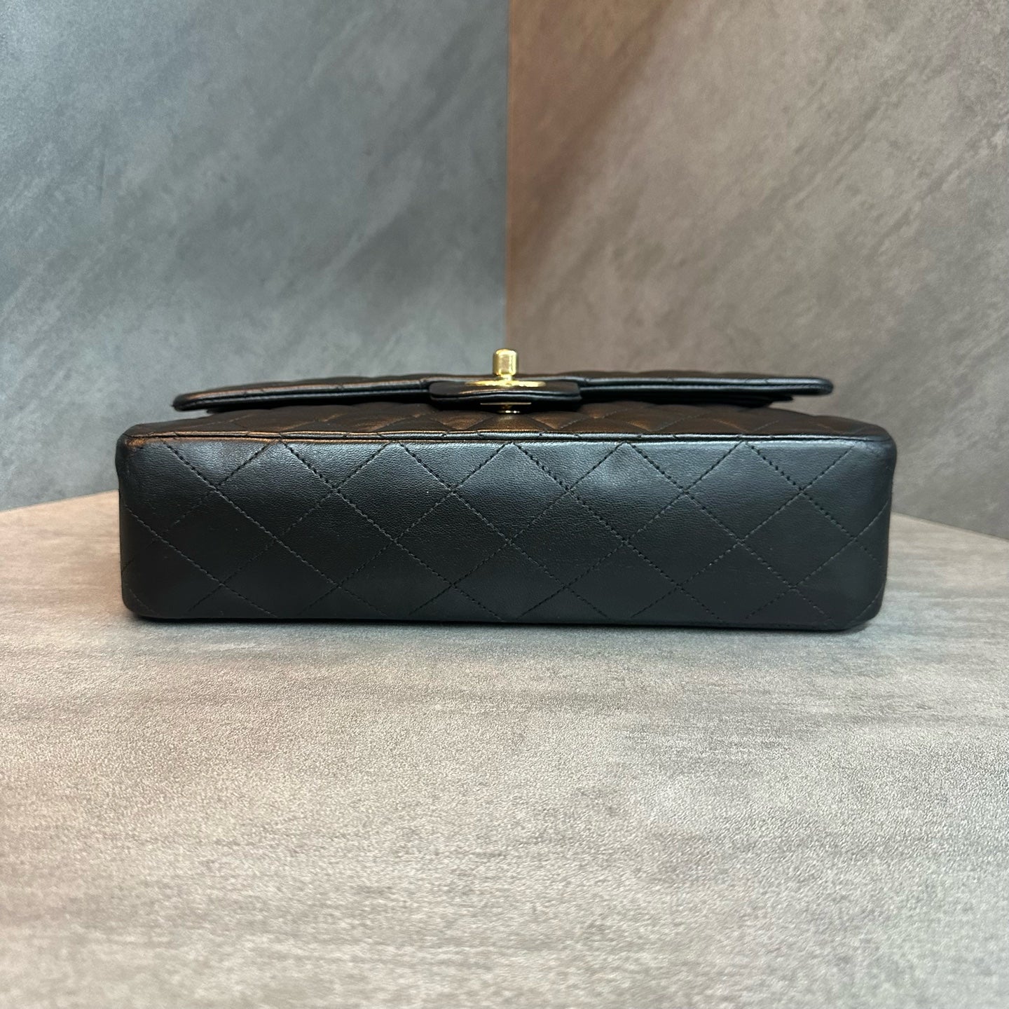 Chanel Classic Flap Medium, Black Lambskin with Gold Hardware, Structured Shape, Clean Interior, 15 Series with Authenticity Card