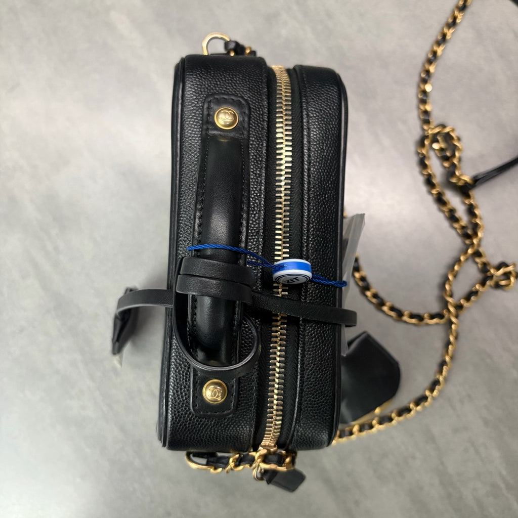 Chanel Grained Calfskin with Gold-Tone Metal Camera Bag, Small Size, 25 Series, with Authenticity Card, 1 Key, Original Condition