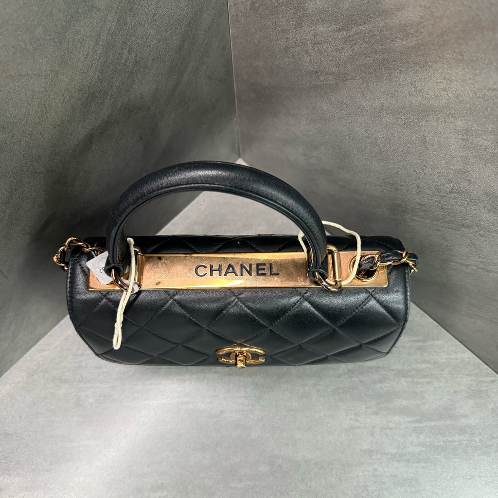 Chanel Rose Gold Handle Trendy CC Tote with Chip, Medium Size