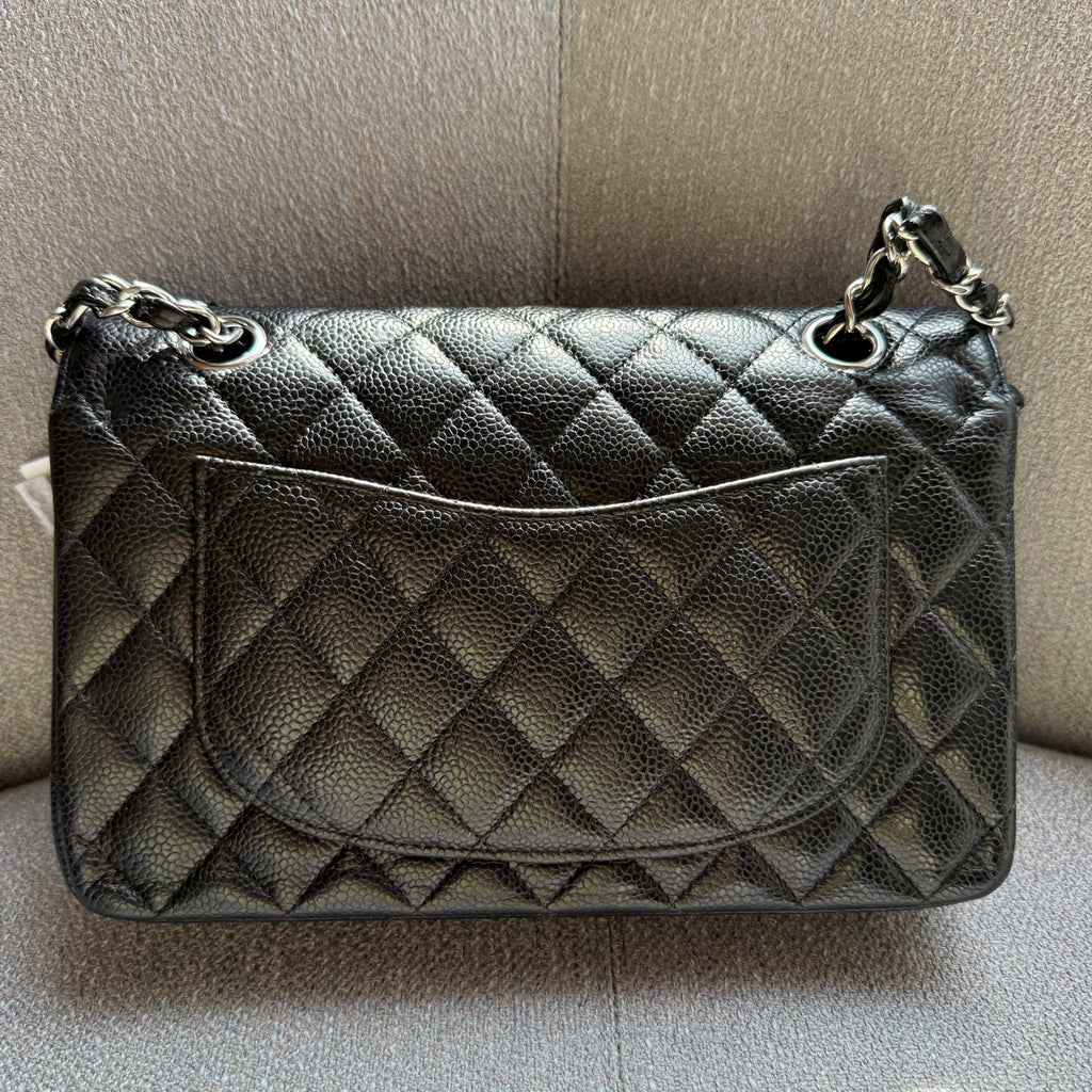 Chanel CF Small, Black and Silver Caviar Leather, Microchip Version