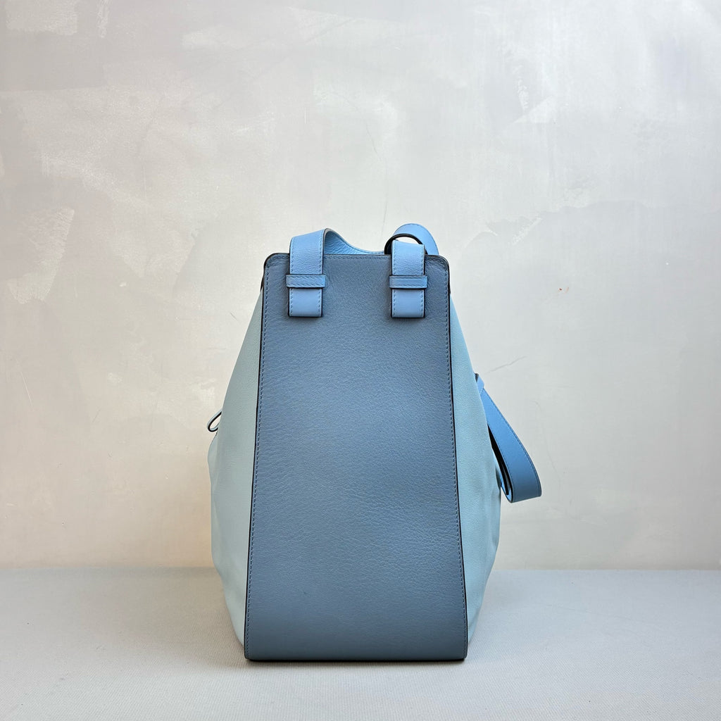 Loewe Hammock Bag 99% New Multiple Carrying Styles Calfskin Fog Blue Size 31*30 Original Price 24500