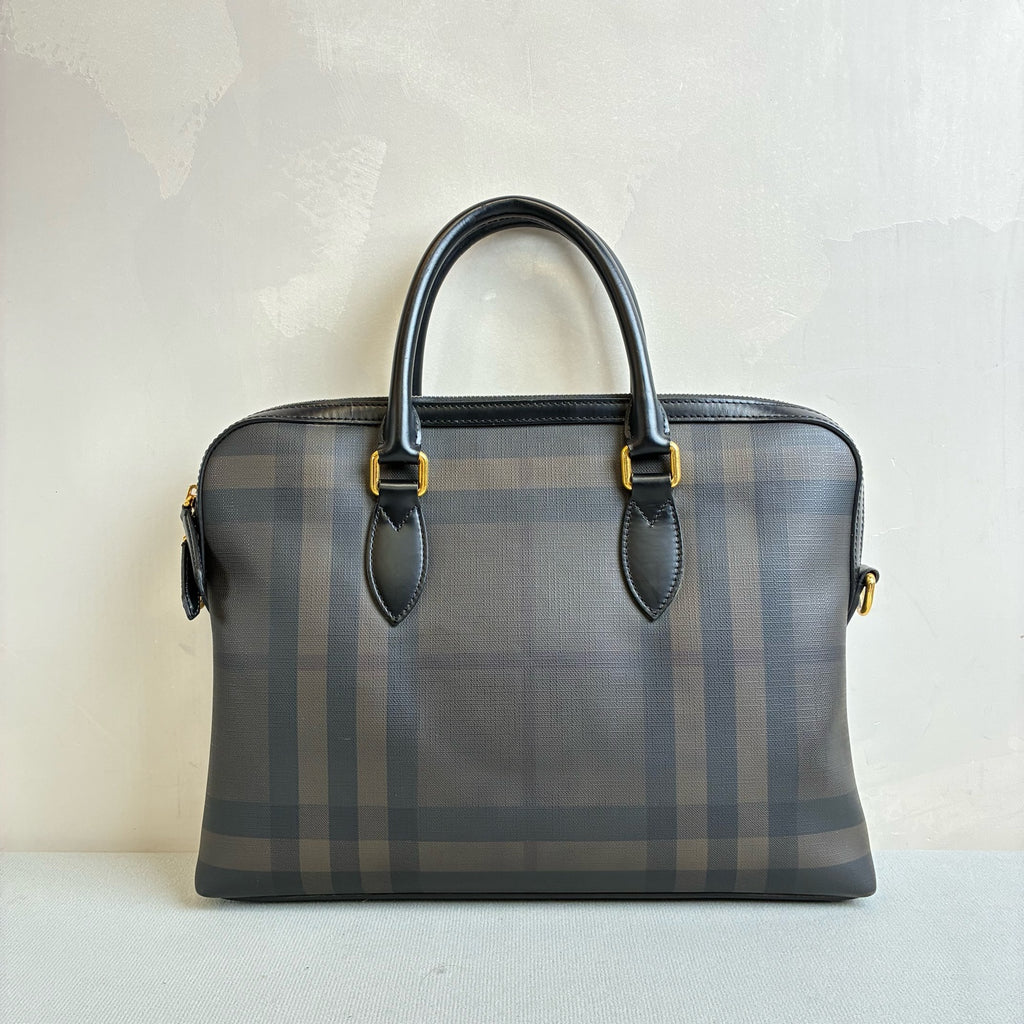 Burberry Leather Men's Briefcase Size 36*28 Like New 99%
