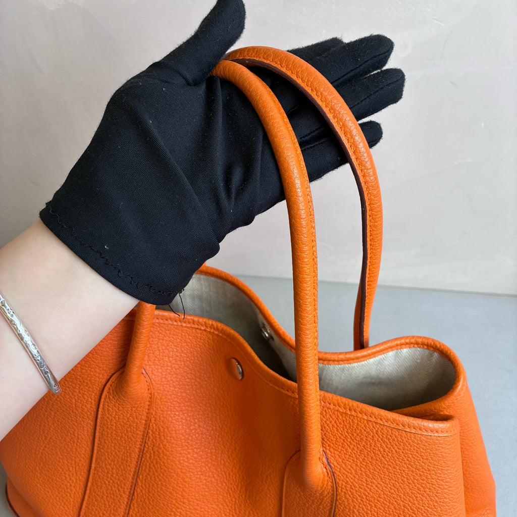 Hermès 99% New Garden Party 36 Orange with Silver Hardware