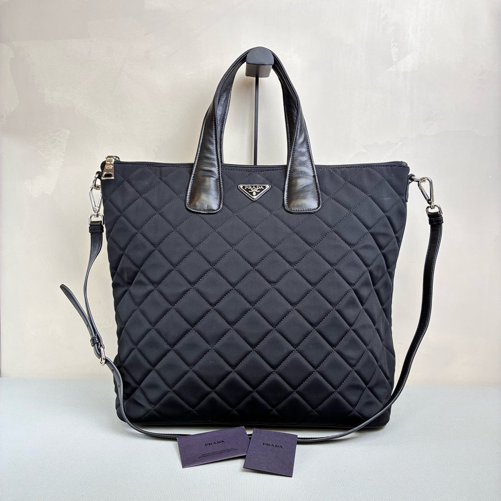 Prada Black Nylon Tote Bag, Can be Crossbody, 99% New, Size 38*39