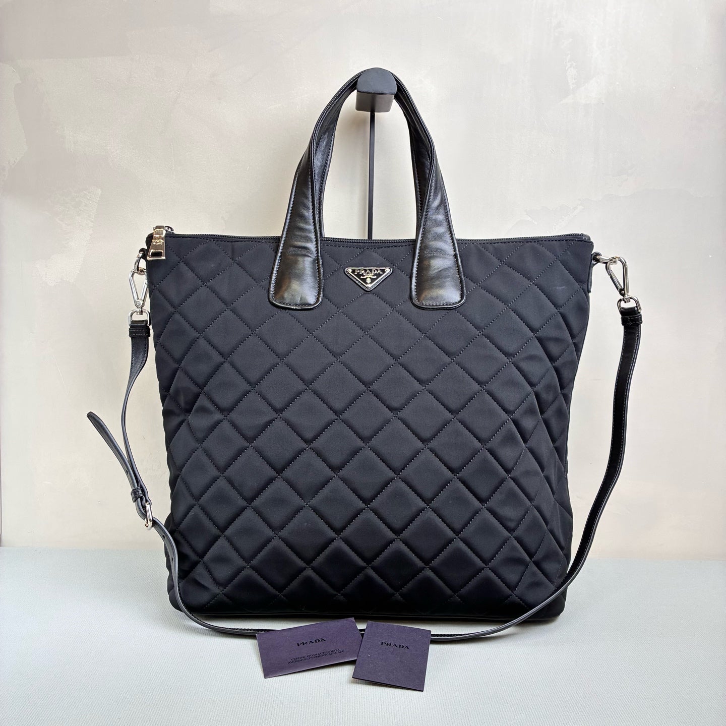 Prada Black Nylon Tote Bag, Can be Crossbody, 99% New, Size 38*39