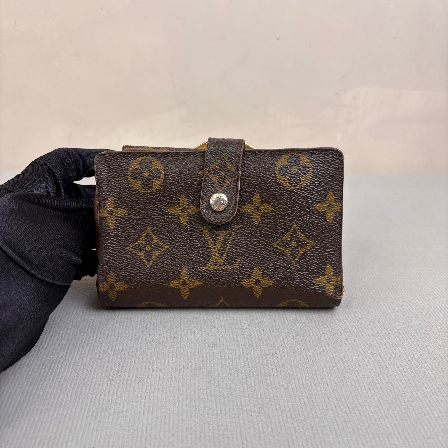 Louis Vuitton Monogram Viennois Double Fold Wallet Coated Canvas and Leather