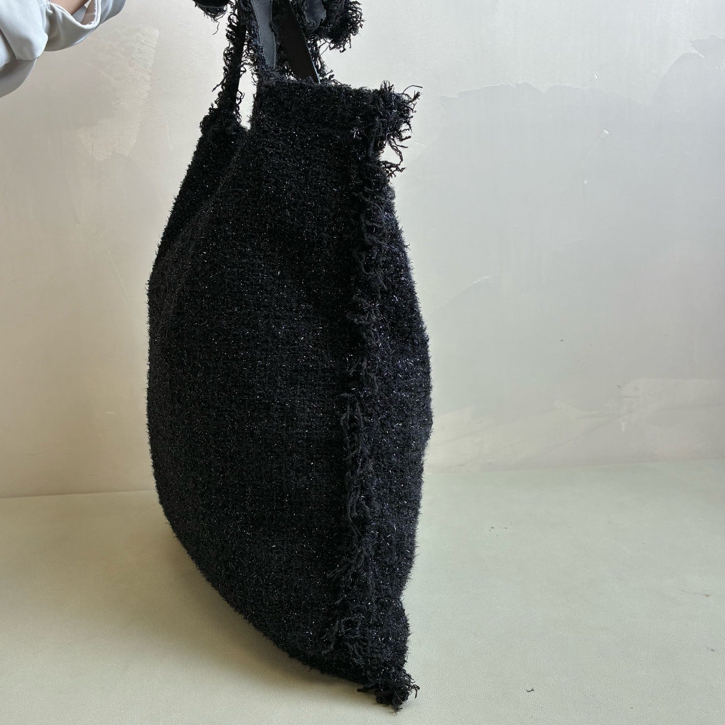 Chanel 24 Opening Show Limited Edition Black Boucle Rocket Tote Bag Size 36*38