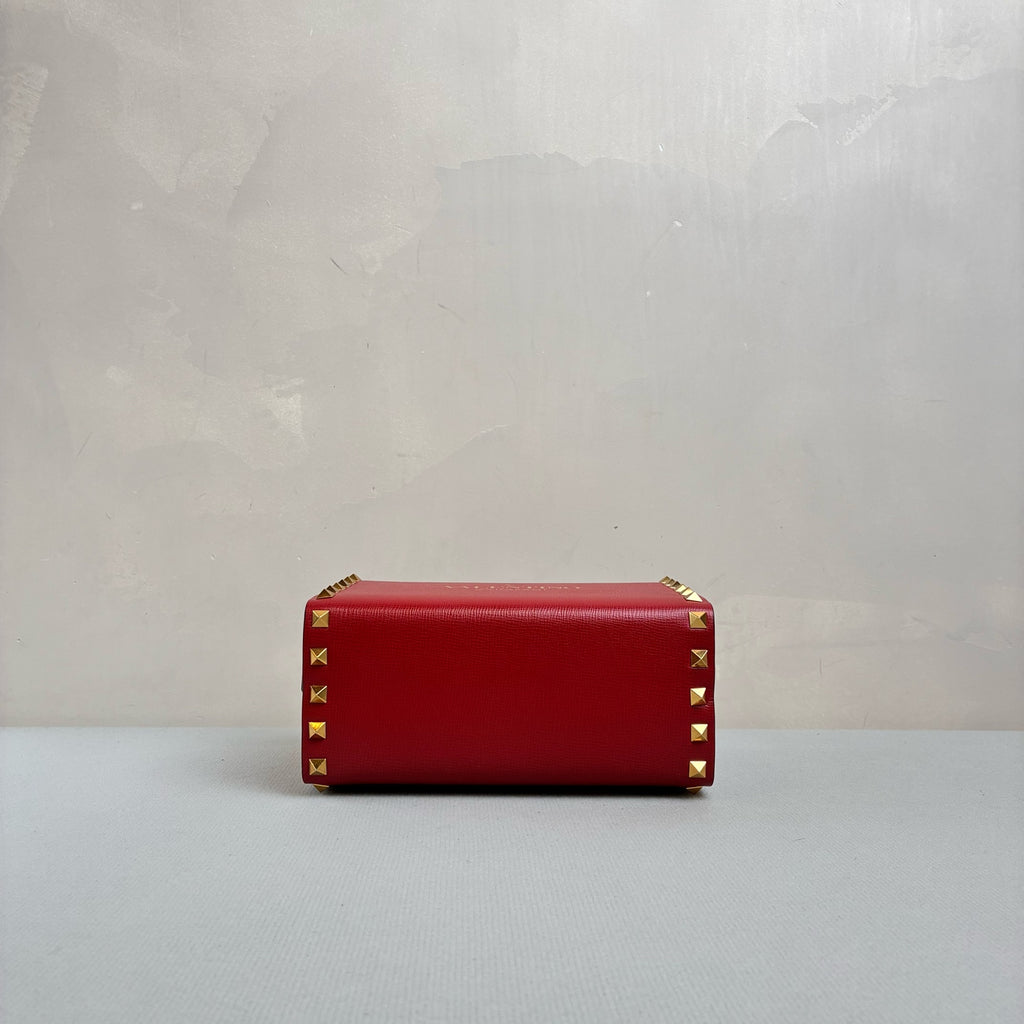 Valentino Red Box Rivet Bag with Adjustable Shoulder Strap Size 18.5*11.5