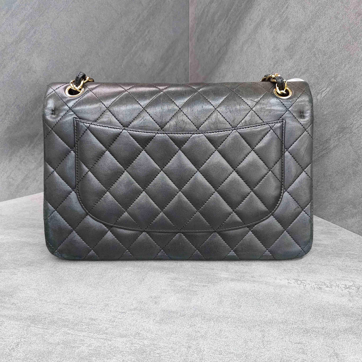 Chanel CF Jumbo Black Gold Lambskin Chain Bag 15 Opening