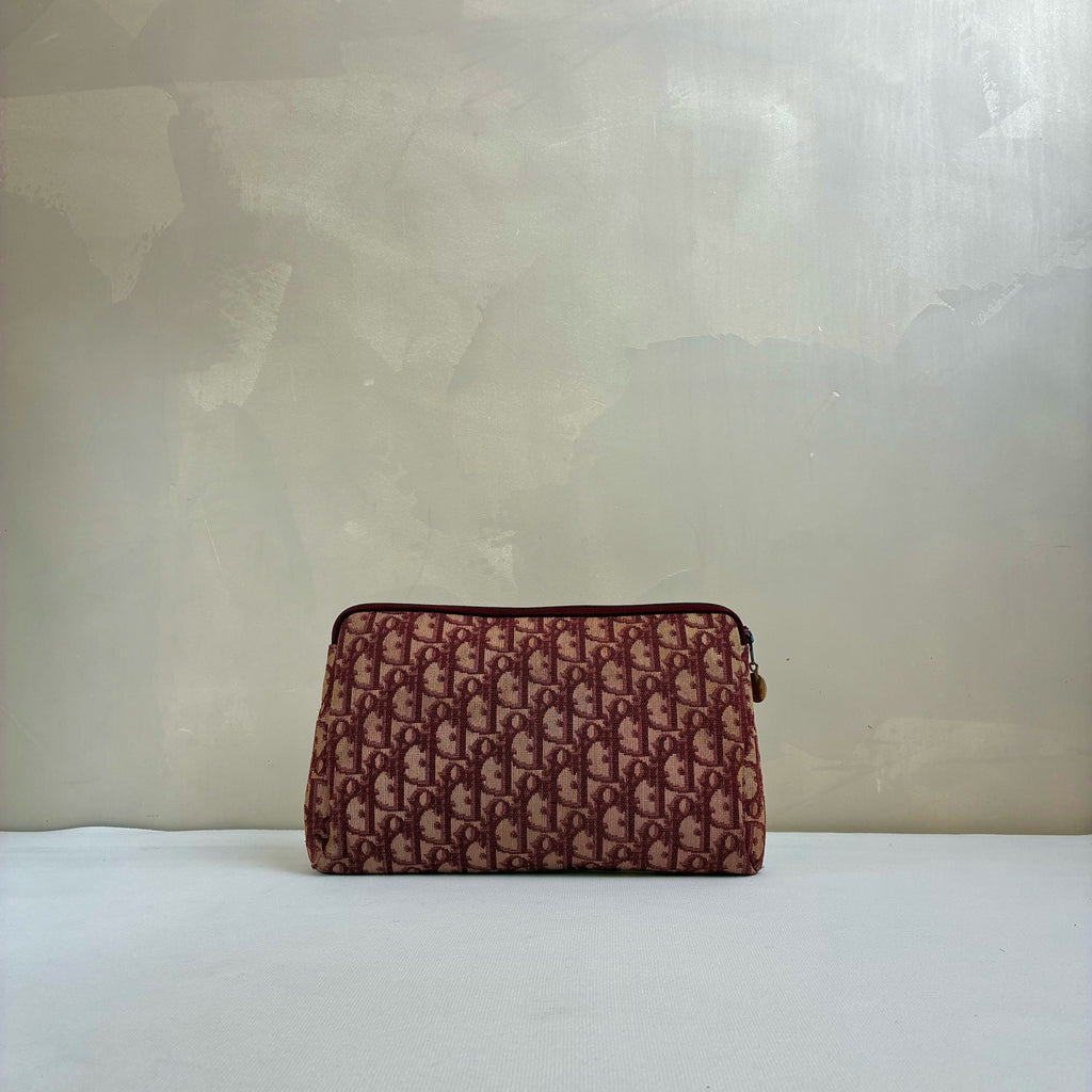 Dior Classic Monogram Clutch Bag Red Canvas Material 98% New Size 25.5*15
