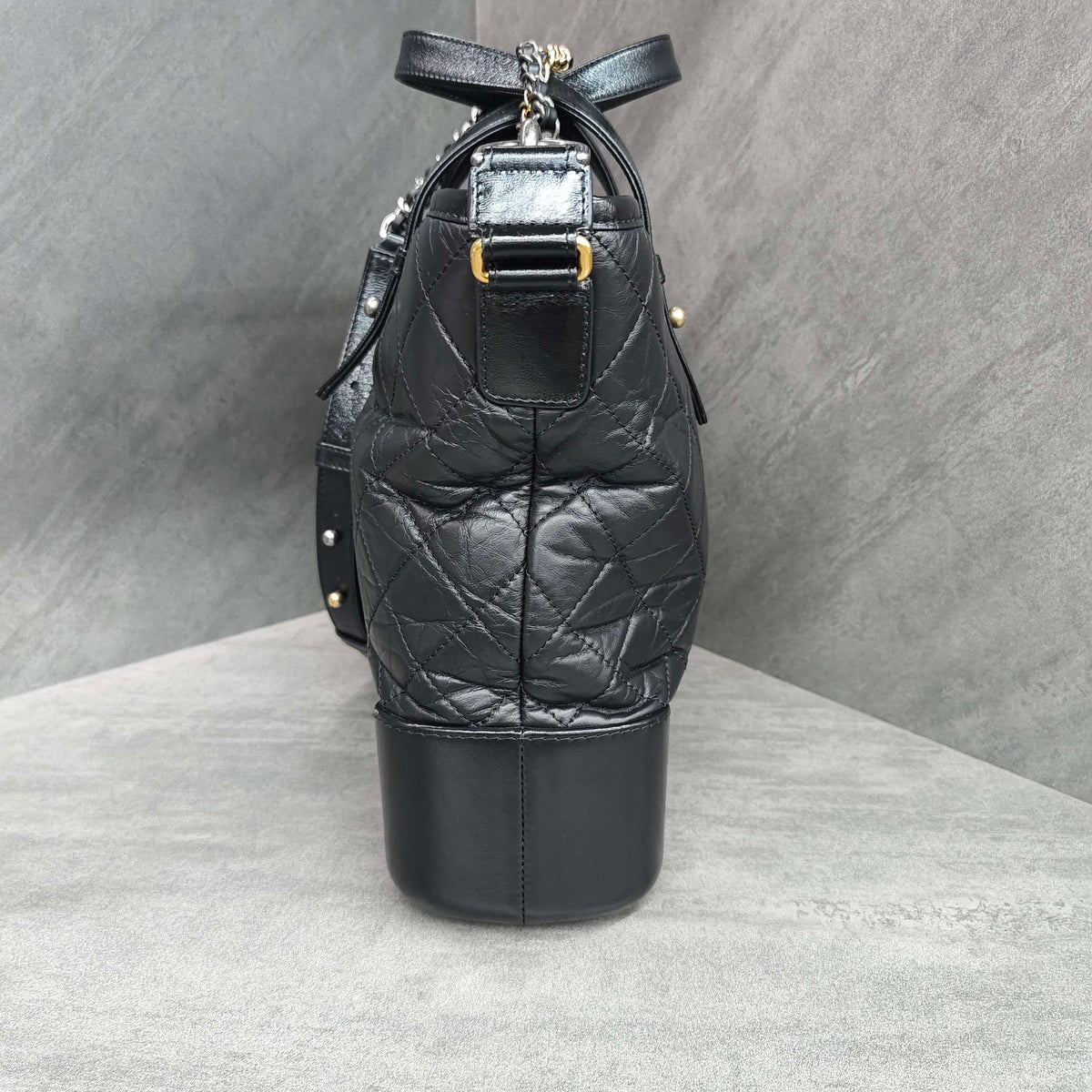 Chanel Wanderlust Bag Black with Gold Hardware Leather Tote and Chain Bag 24 Carry Card