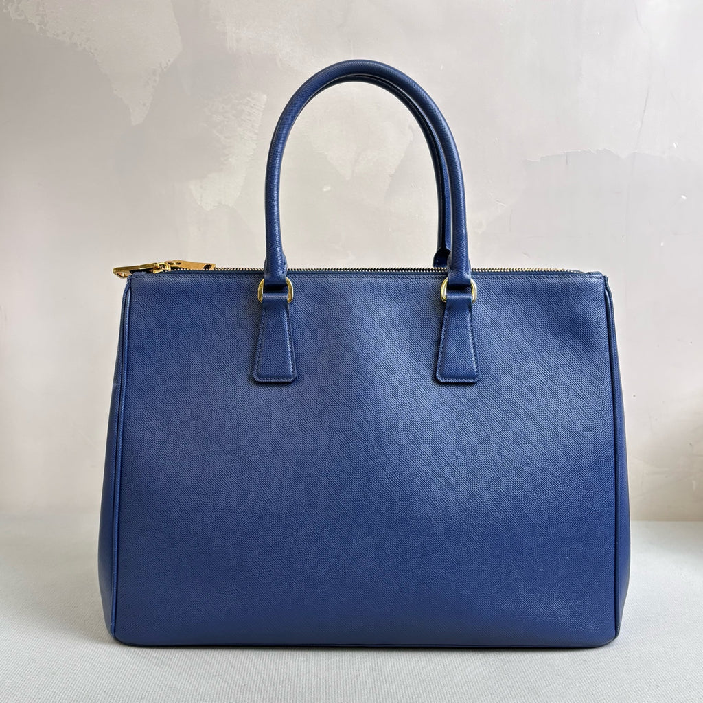 PRADA Blue Killer Bag Medium Saffiano Leather Dark Blue with Shoulder Strap Accessories Size 36*26*16 98% New