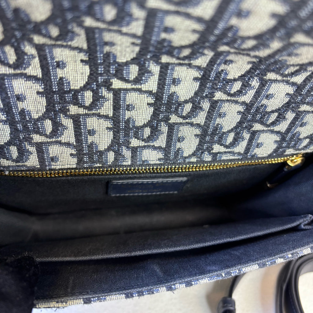 DIOR Blue Monogram Montaigne 30 Shoulder Crossbody Bag   Public Price: 32,500   Dimensions: 24*17*5