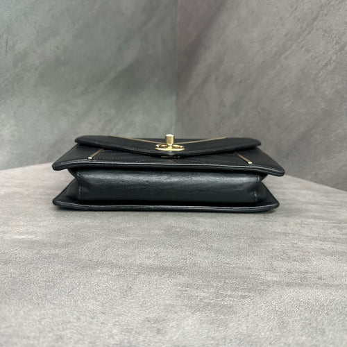 Chanel Black and Gold Envelope Chain Bag, 24 series, base length 21cm