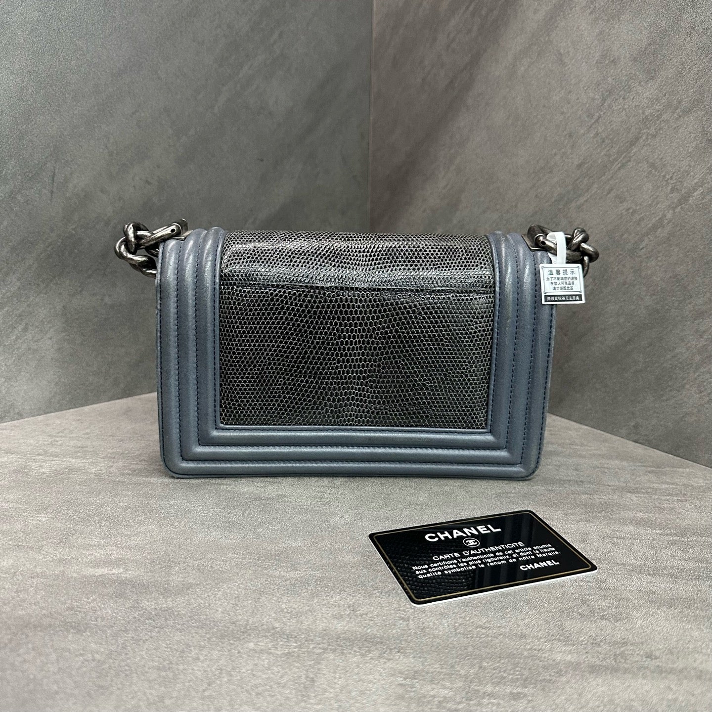 chanel/ Chanel Lizard Skin leboy small chain bag, size 20*12, aged hardware, rare lizard skin 21 opening strap card
