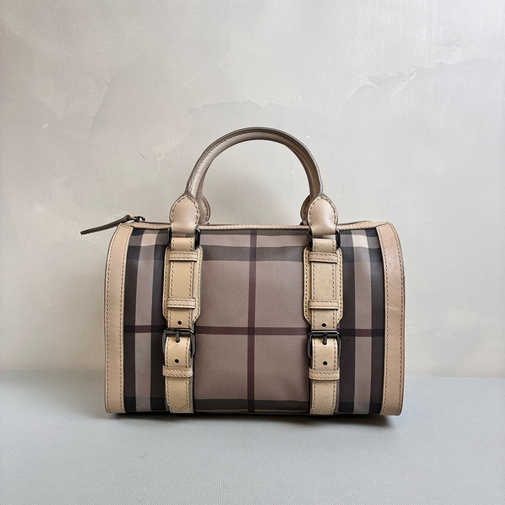Burberry Boston Pillow Bag Ivory Check 99% New Can Be Worn Shoulder or Crossbody Size 31*20