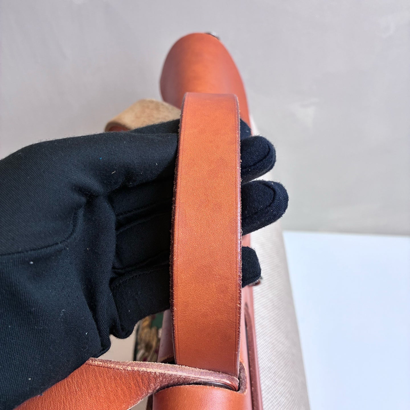 Hermes Herbag39 Canvas and Leather Beige Silver Buckle Crossbody Bag Size: 39*38 Frame C engraving Single