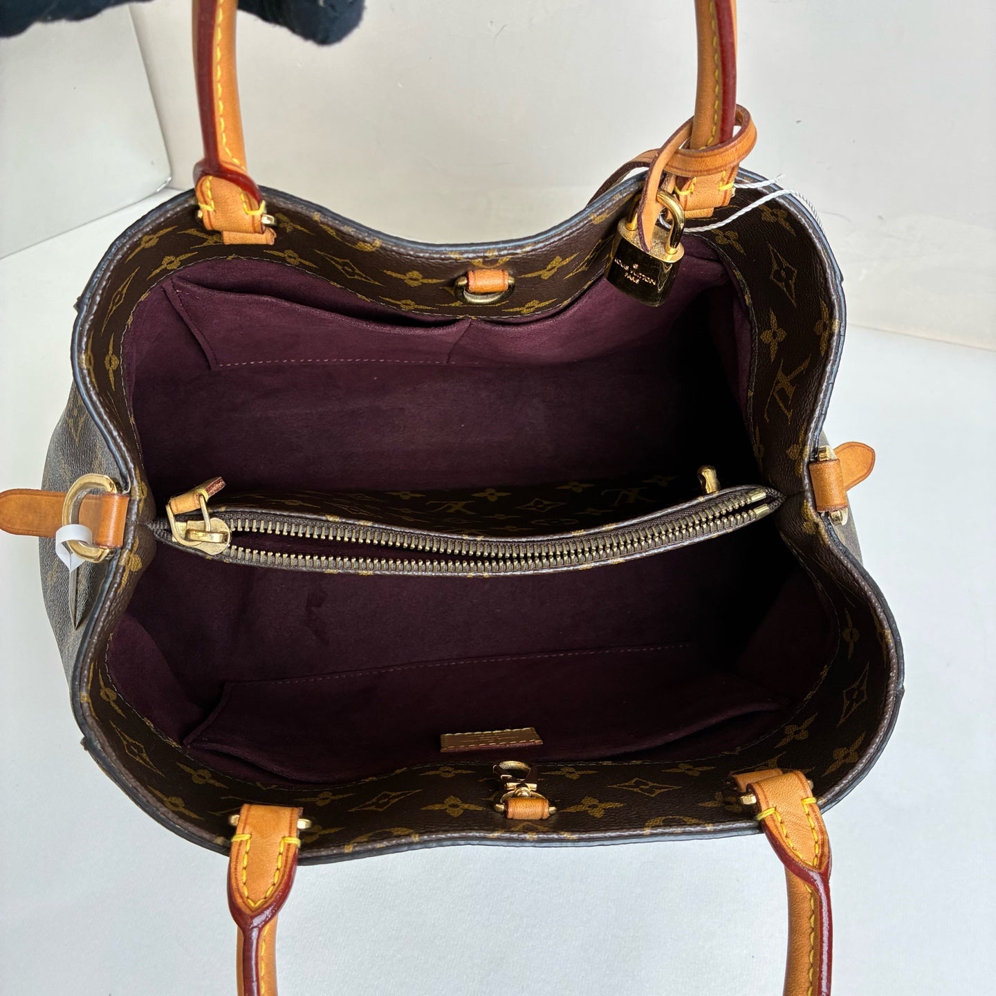 LV/Louis Vuitton Montaigne Bag Coated Canvas with Leather Size 30*18*12