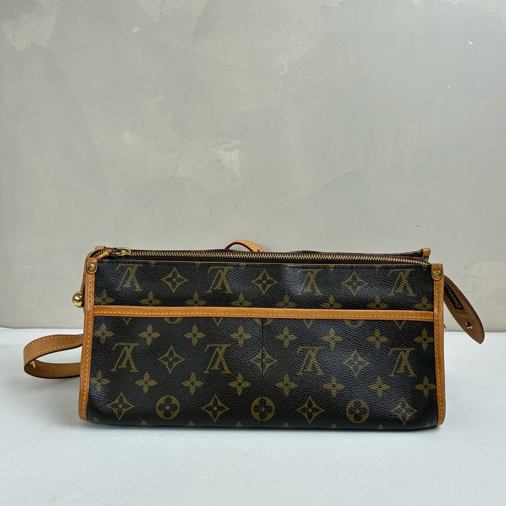 LV/Louis Vuitton Monogram Triangular Gold Ball Bag, Classic Popincourt Series Vegetable-Tanned Leather Shoulder Strap Crossbody Bag 2005, 98% new.