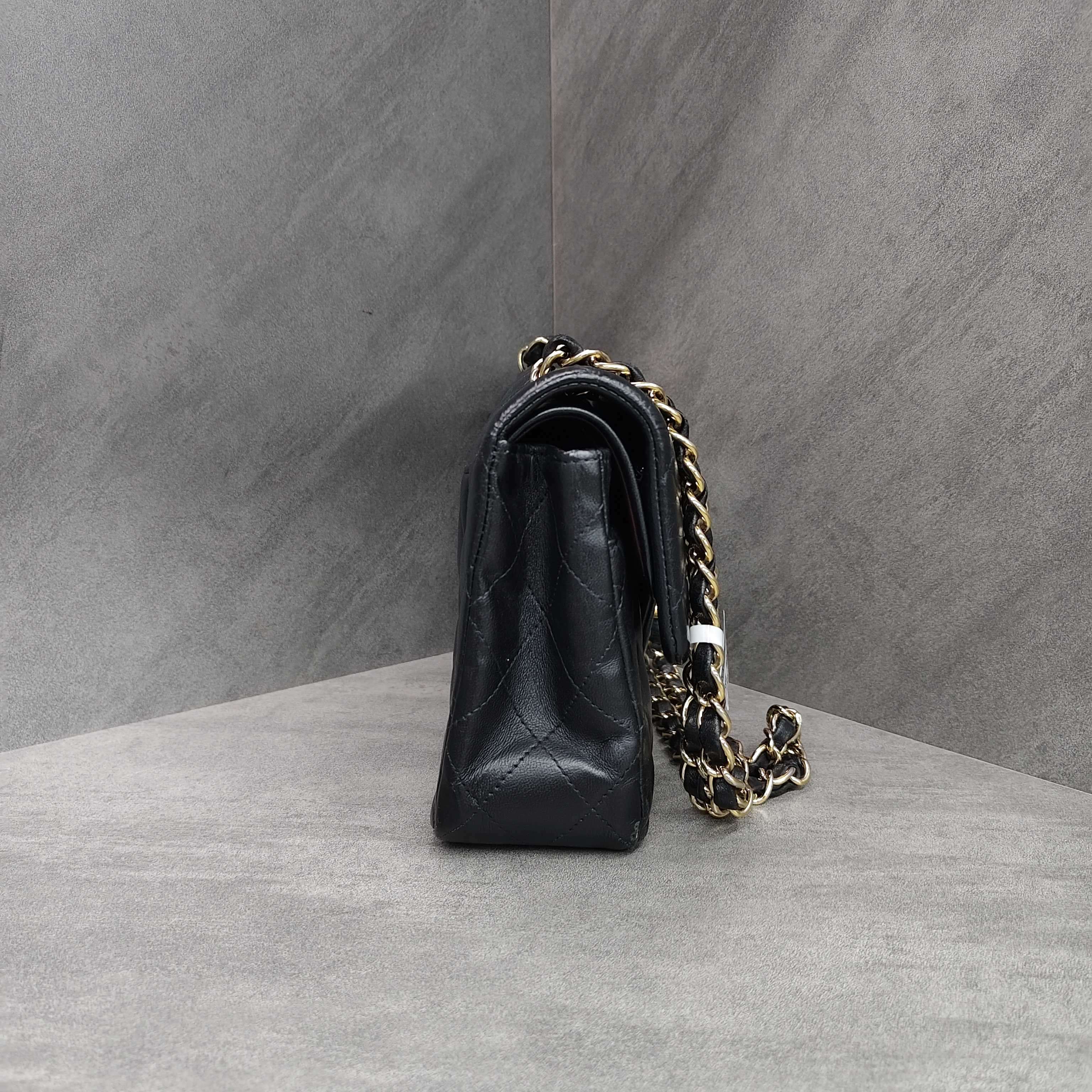 Chanel CF Small Lambskin Black and Gold 16 Series Bag with Structured Shape