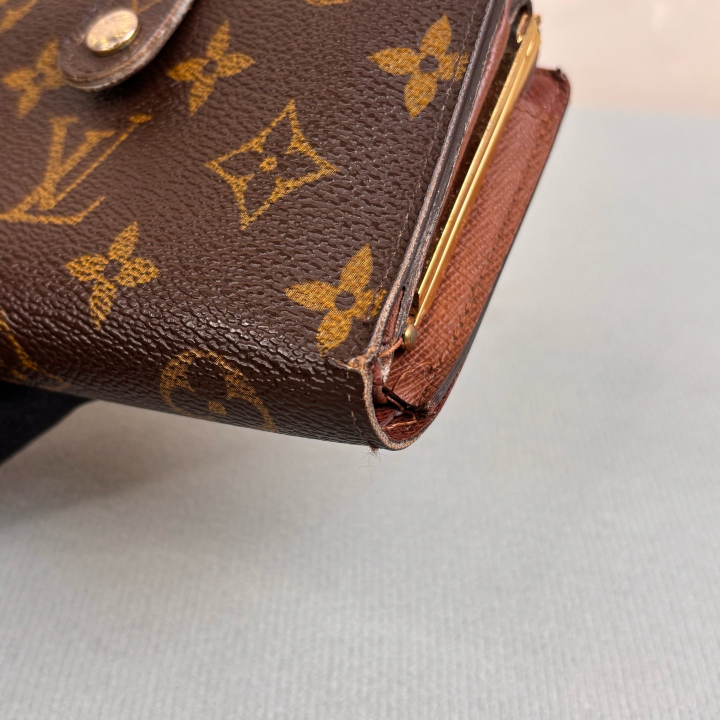 Louis Vuitton Monogram Viennois Double Fold Wallet Coated Canvas and Leather
