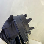 Chanel Black Silver Litchi Leather GST Chain Shoulder Bag Size 32.5*24  13-opening