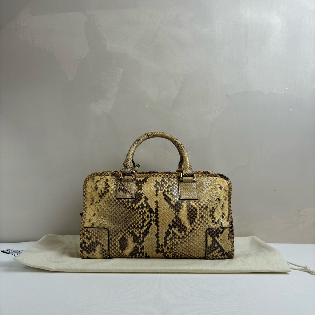 Loewe Boston Amazona sp Amazon Snake Skin Yellow Like New 99% Condition Size 29*27