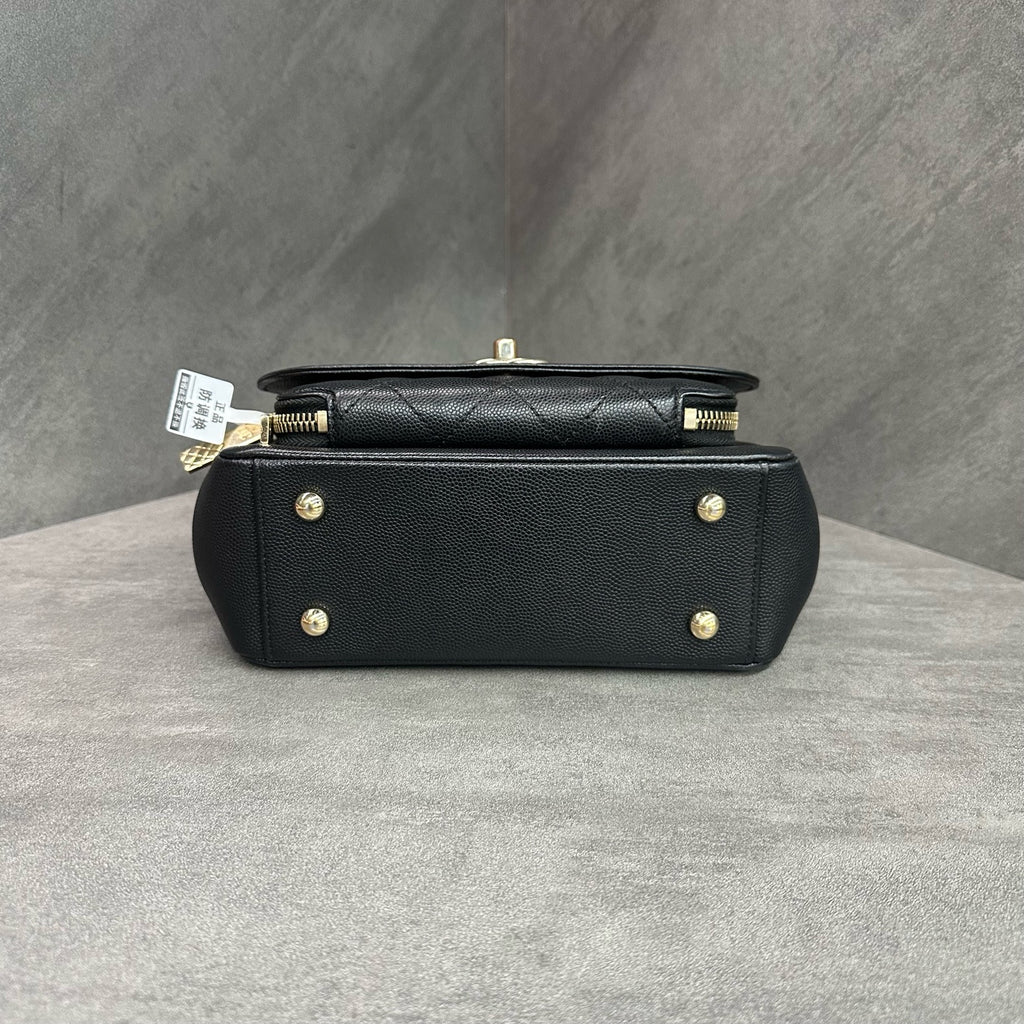 CHANEL Messenger Bag Small Size Black Quilted Calfskin with Gold Hardware 24K