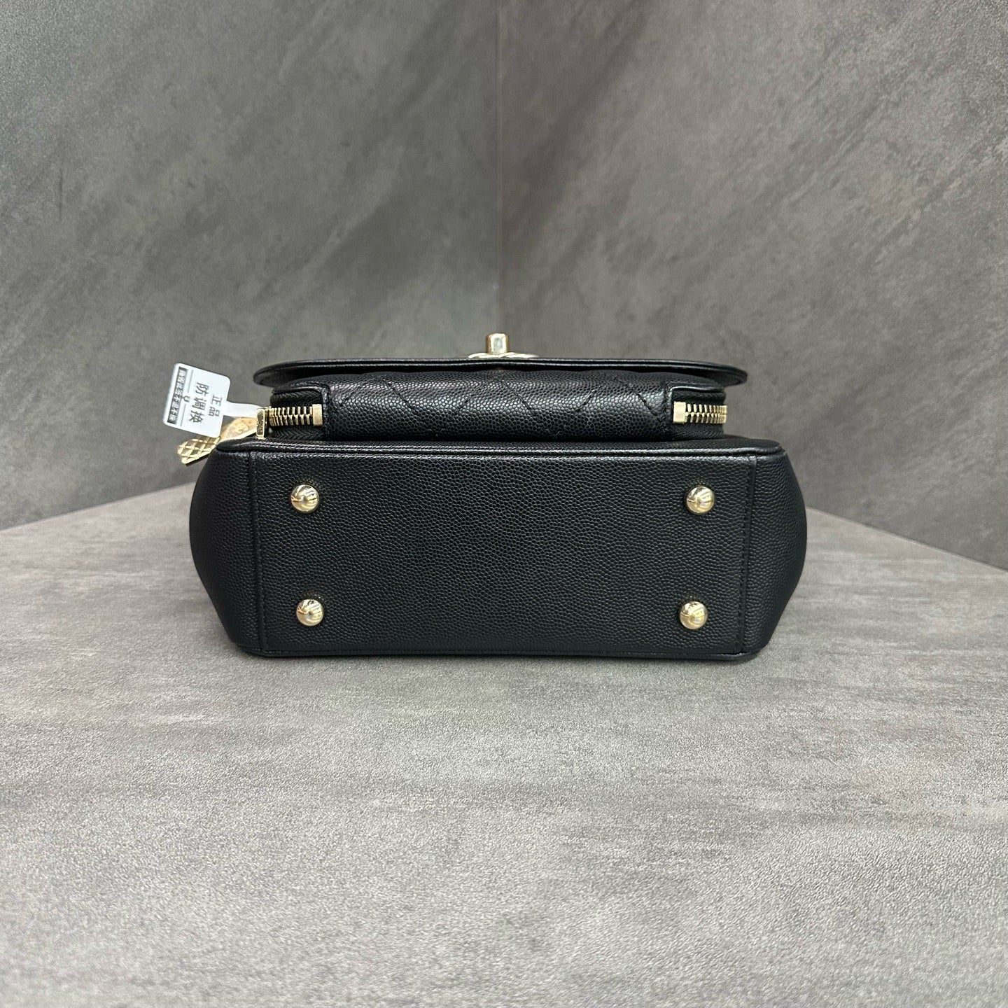 CHANEL Messenger Bag Small Size Black Quilted Calfskin with Gold Hardware 24K