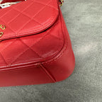 Chanel 19 Bag Red with Gold Hardware Lambskin Messenger Handbag Crossbody Bag 28 Opening with Card and Receipt