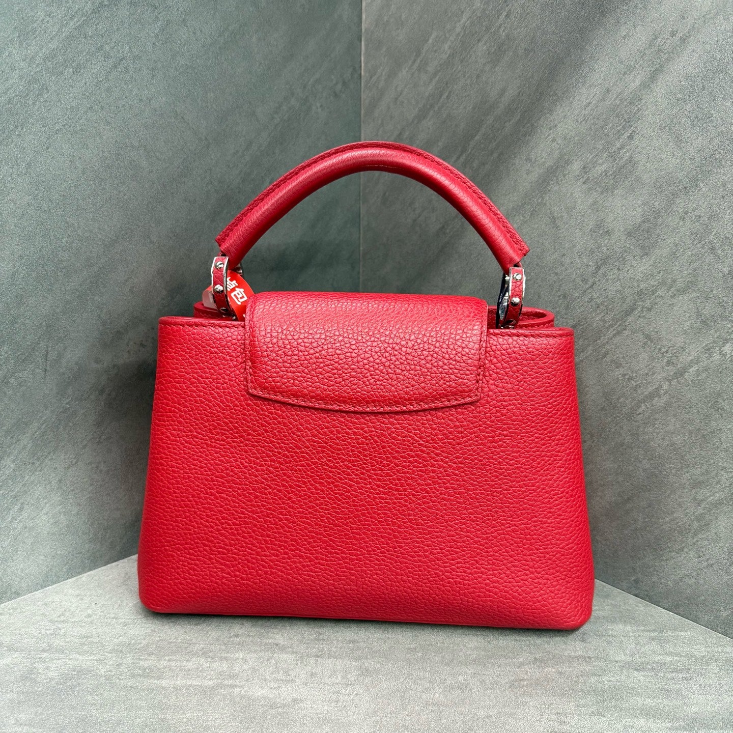 LV Capucines BB red silver buckle lychee grain cowhide new adjustable shoulder strap, 18-year-old encoded original color