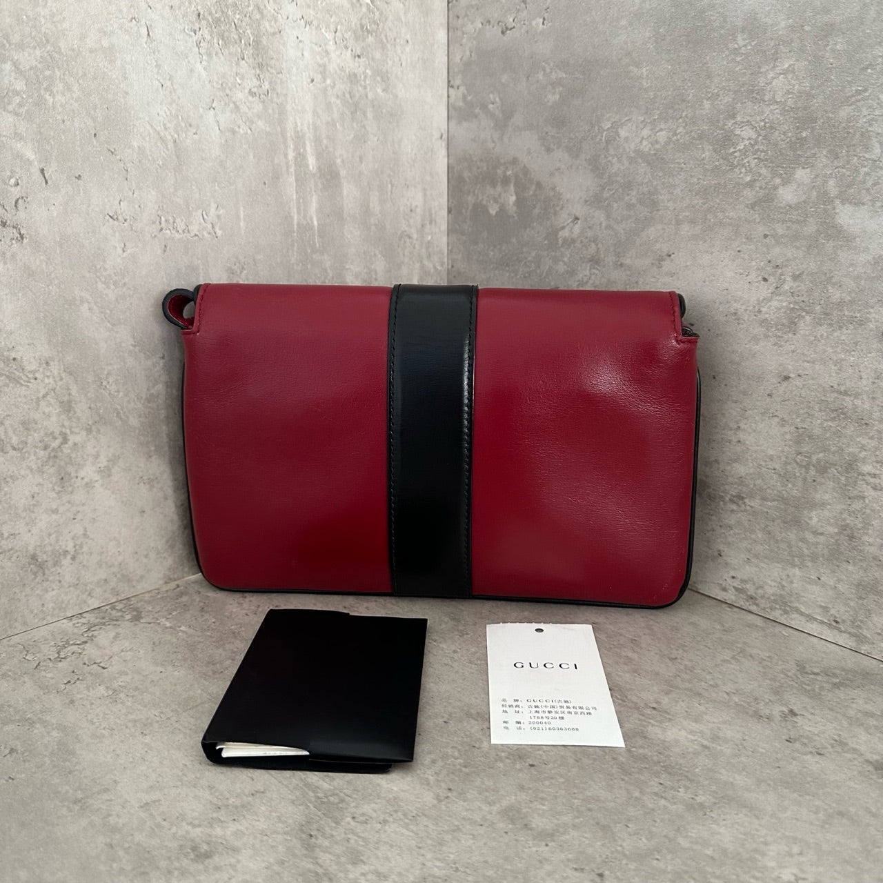 Gucci Burgundy and Black Small Arli Shoulder Bag