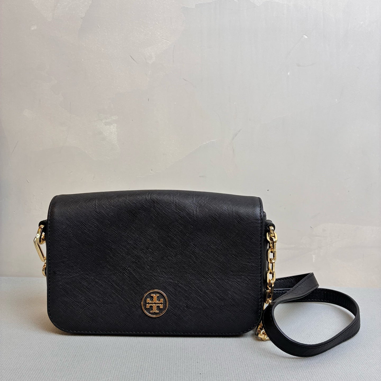TORY BURCH Chain Bag Black Leather Material