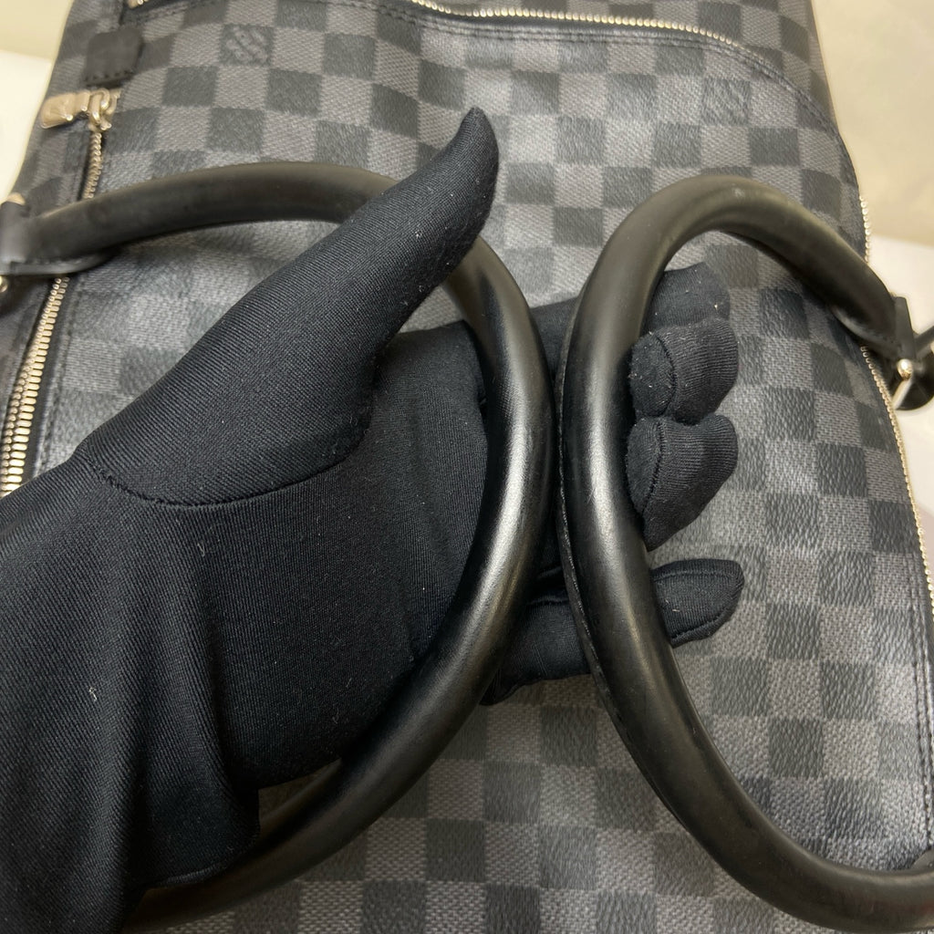 LV Louis Vuitton Large Black Checkerboard Travel Bag Handbag 99% New Size: Approximately 50x24x27cm Black Checkerboard Coated Canvas