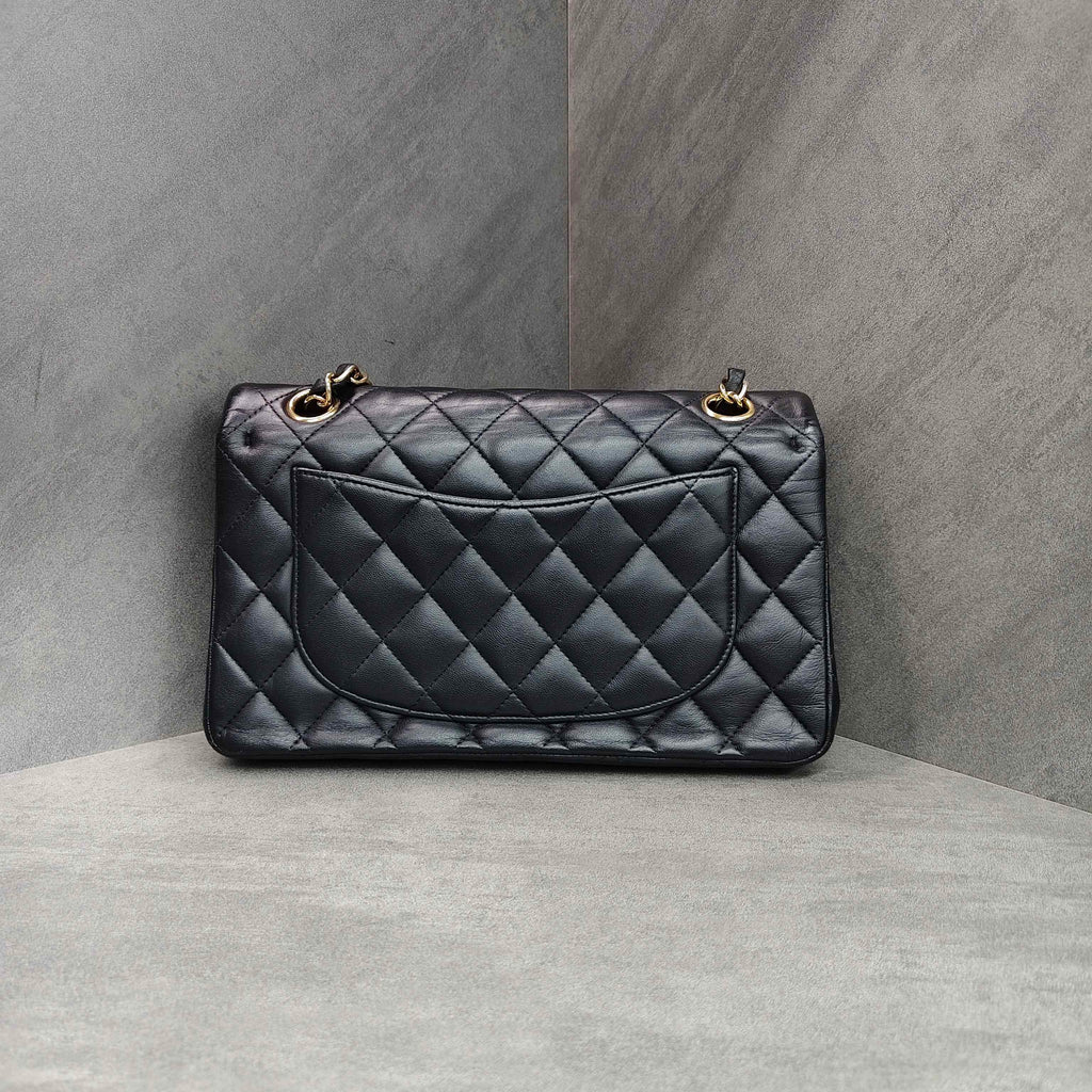 Chanel CF Small Lambskin Black and Gold 16 Series Bag with Structured Shape