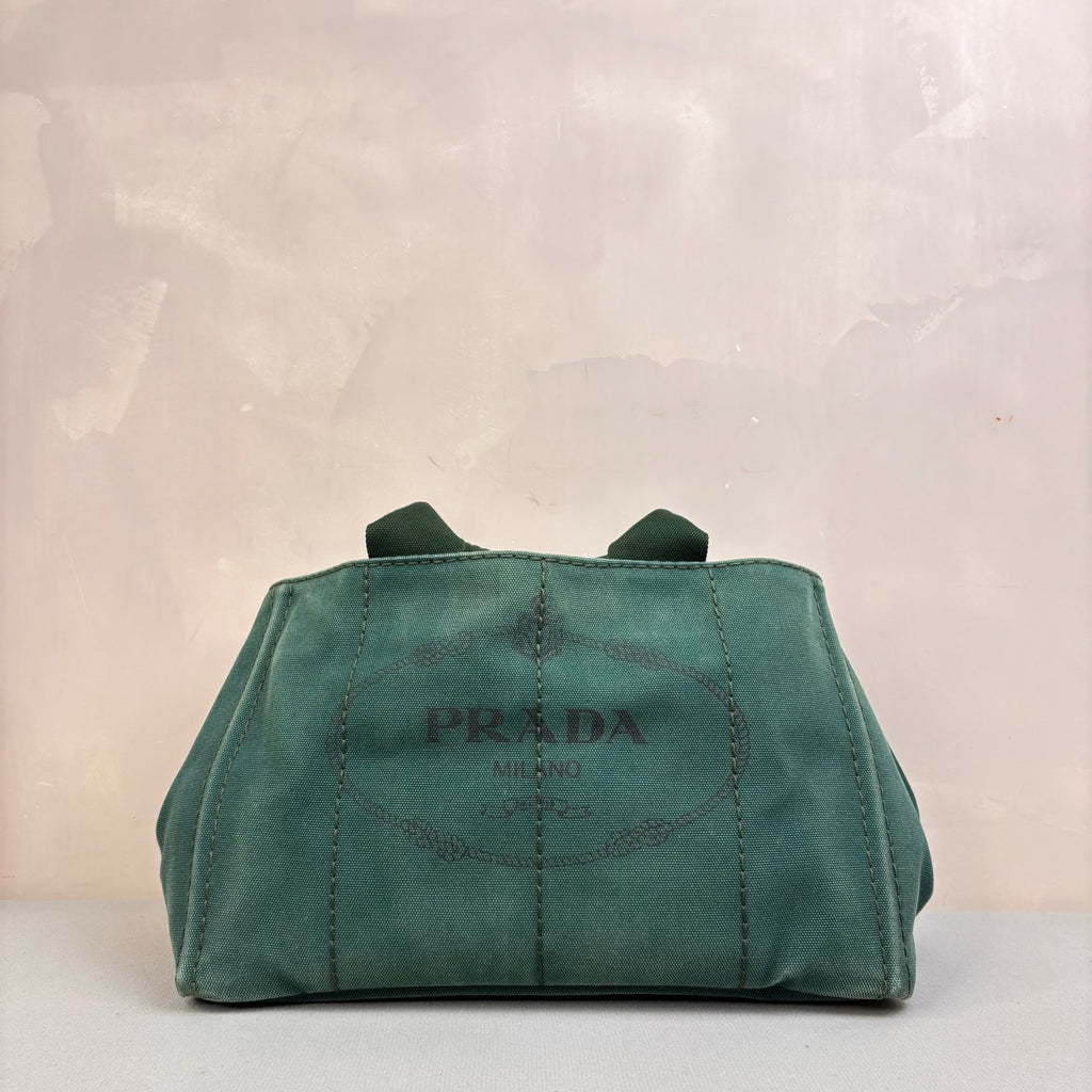 Prada Small Green Denim Beach Bag 98% New Size 34*20