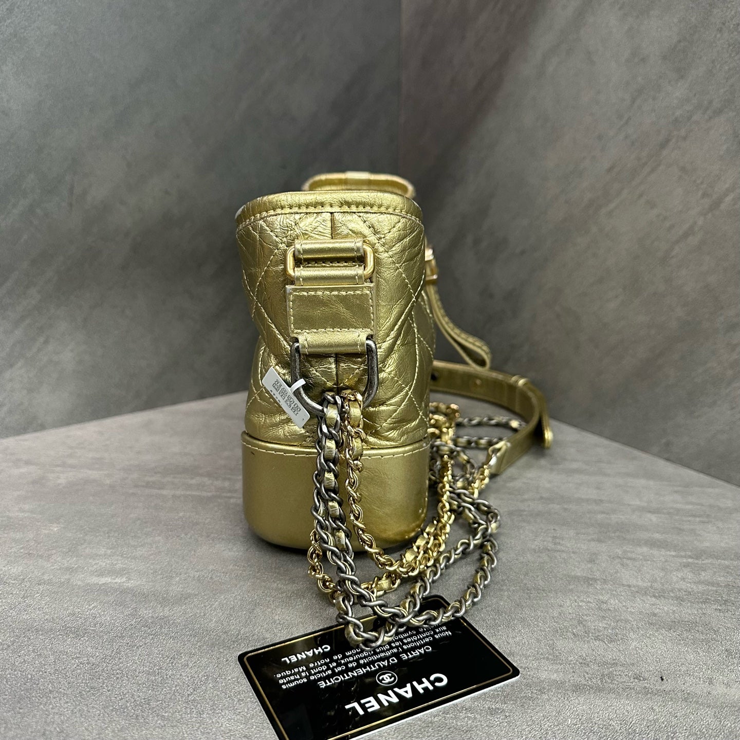 Chanel / 香奈儿 Wanderer Small Flap Bag Gold Small Flap Bag 24k Open with Card