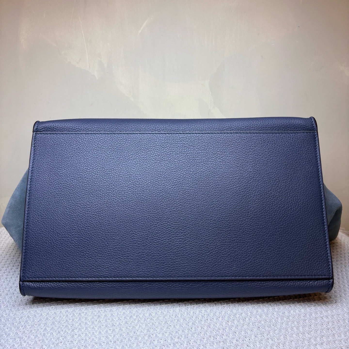 Celine Trapeze Swing Bag (98 New) Navy Blue Leather Mixed Suede Size 34*29