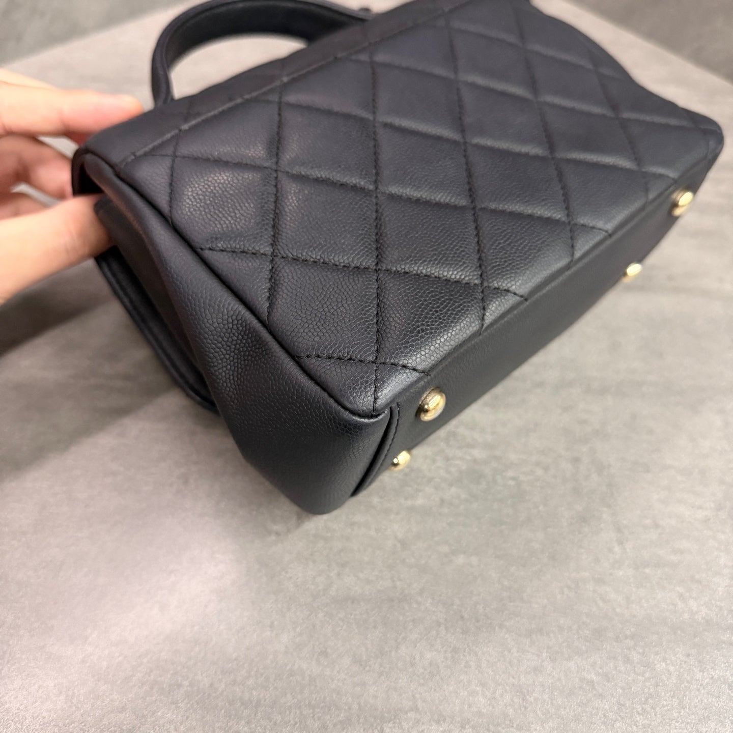 Chanel Affinity Small Black Gold Messenger Bag, Black Gold Litchi Cowhide, 27-series with authenticity card