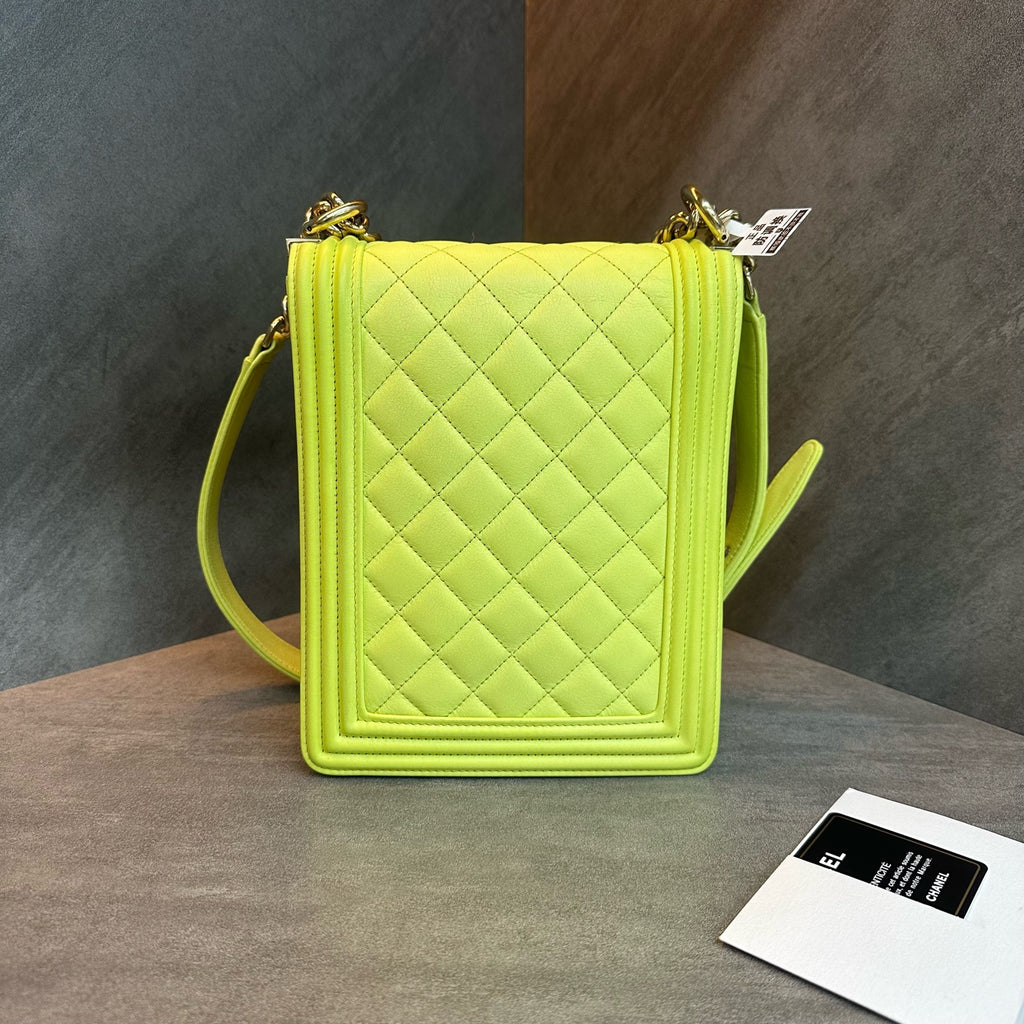 Chanel Leboy vertical light green 26-inch cassette ticket