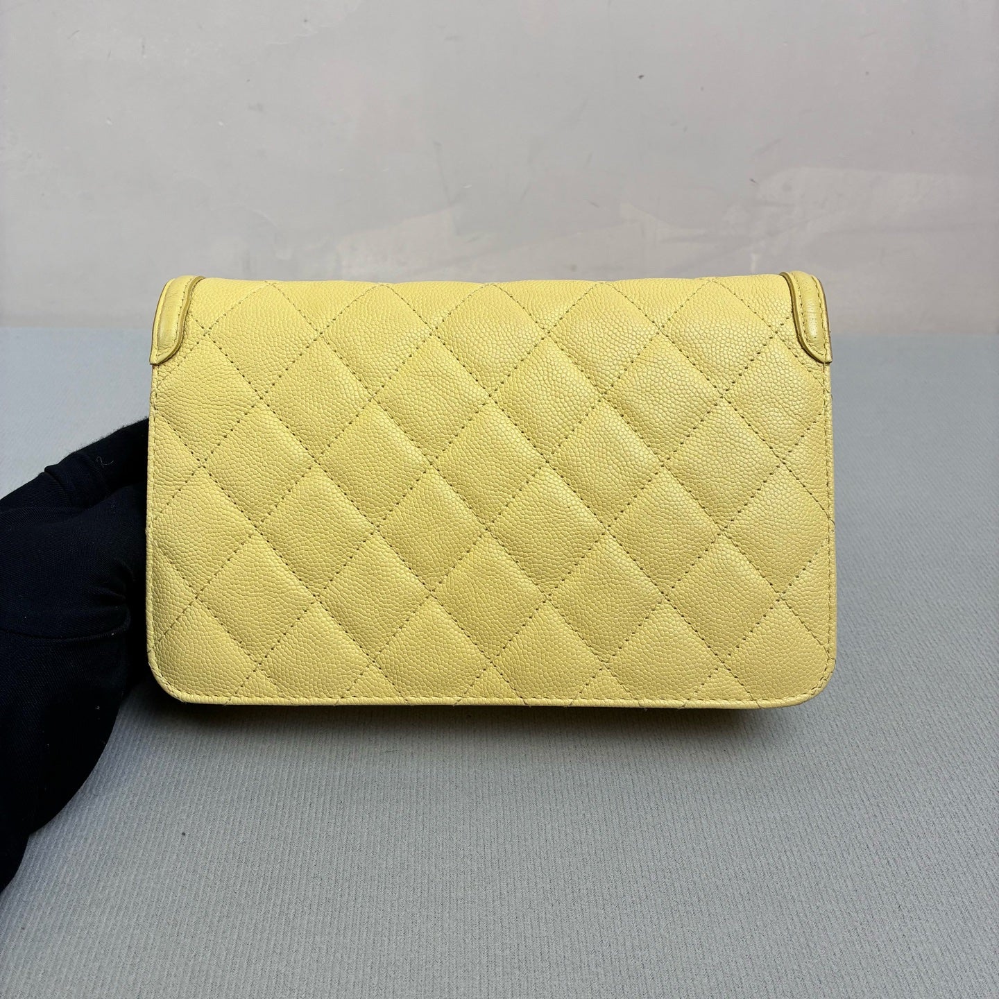 Chanel 99 New 25 Opening Vanity Wealth WOC Chain Bag Milk Yellow Classic Double C Large Logo