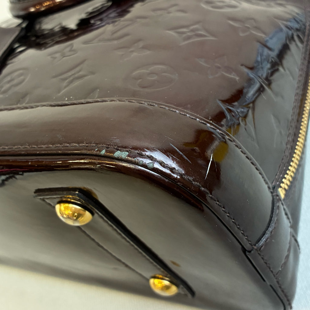 Louis Vuitton Patent Leather Shell Women's Bag Size 31*23 Cherry