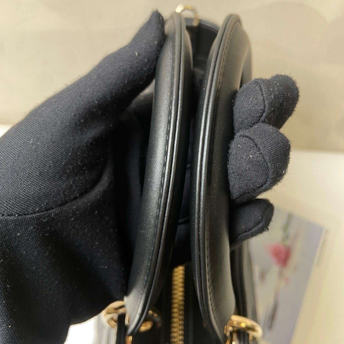 Dior Lady D-sire Diadem Bag 24-Year Shoulder Bag Black with Gold Hardware Pre-owned Condition Size 35*23 Accessories Included