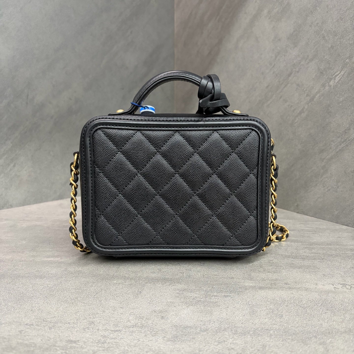 Chanel Grained Calfskin with Gold-Tone Metal Camera Bag, Small Size, 25 Series, with Authenticity Card, 1 Key, Original Condition