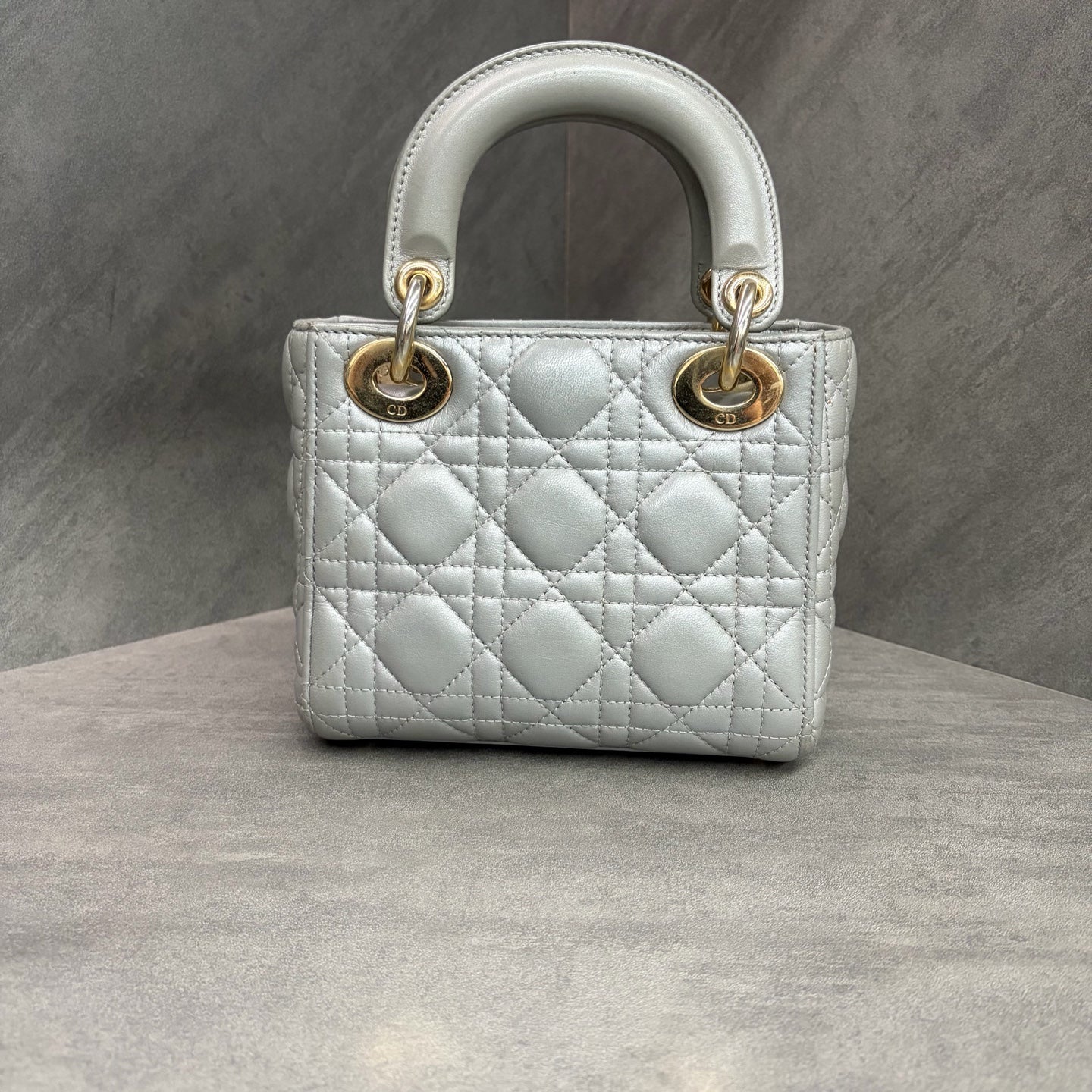Dior Lady Dior Mini, grey, 2017 serial number, classic and versatile