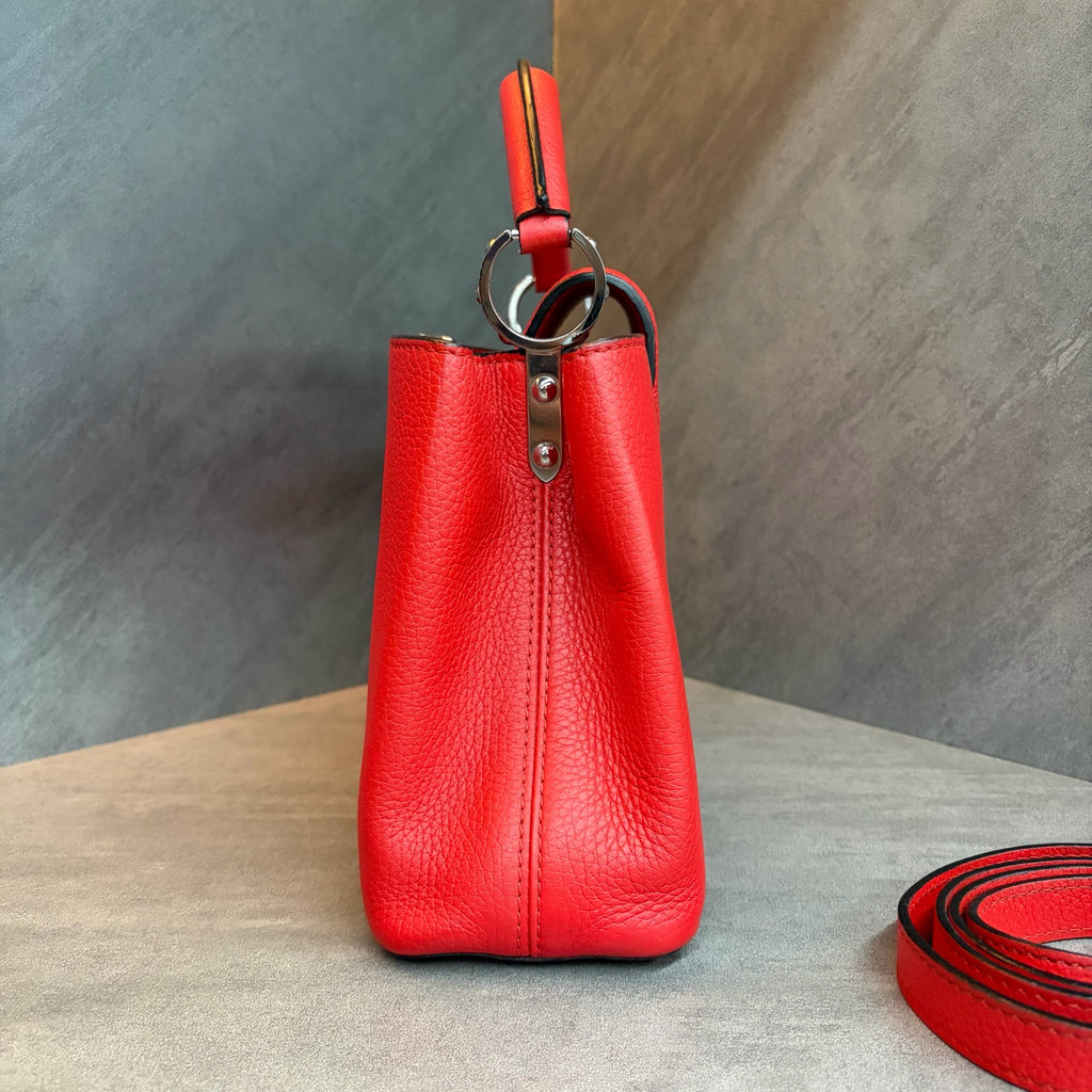 LV Capucines BB, 2014 red version, structured silhouette, clean interior, in stock
