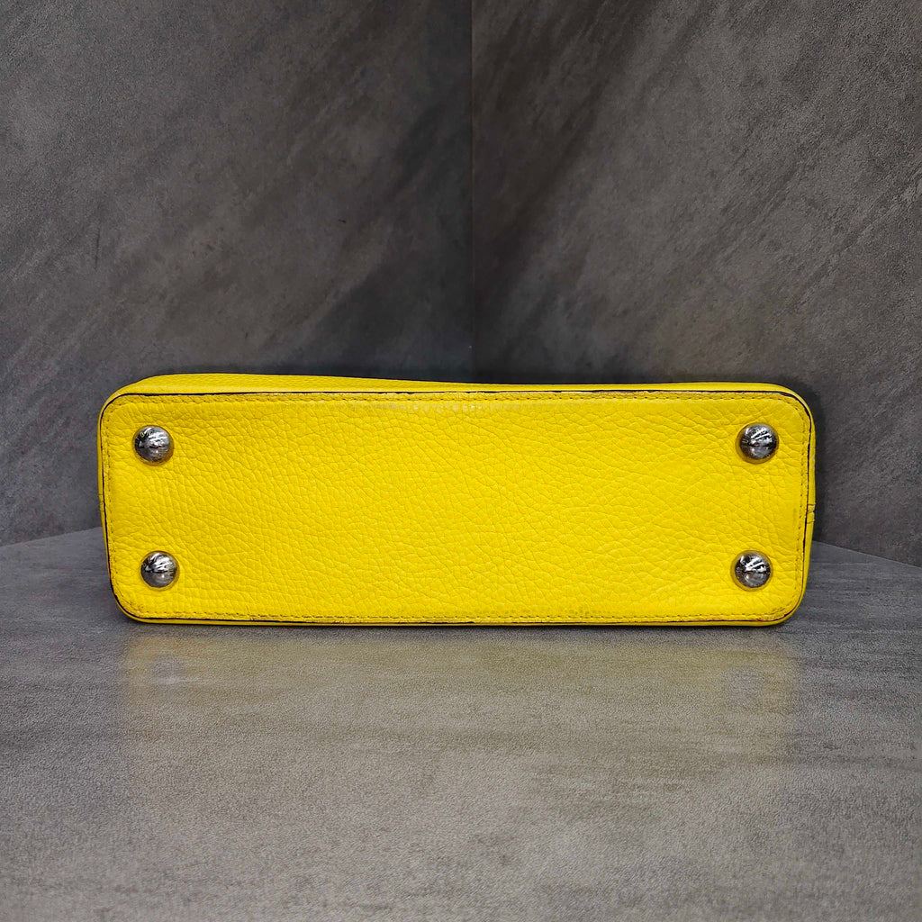 Louis Vuitton Capucines BB Yellow Leather with Snake Handle #LouisVui