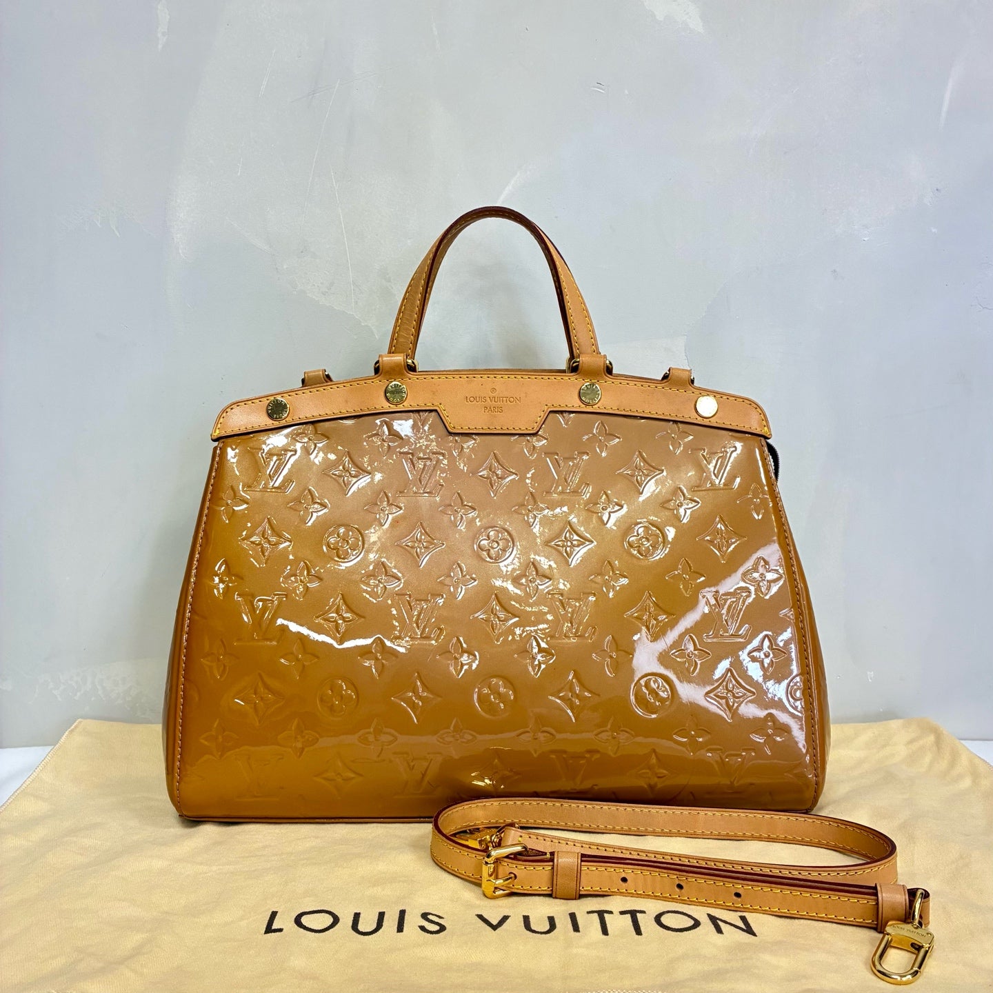 Louis Vuitton / Louis Vuitton 97 New Brea Yellow Patent Leather Embossed Doctor's Bag Size 33*25