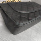 Chanel CF Jumbo Black Gold Lambskin Chain Bag 15 Opening