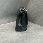 Chanel CF Jumbo Black and Gold Caviar Chain Bag 16 Open